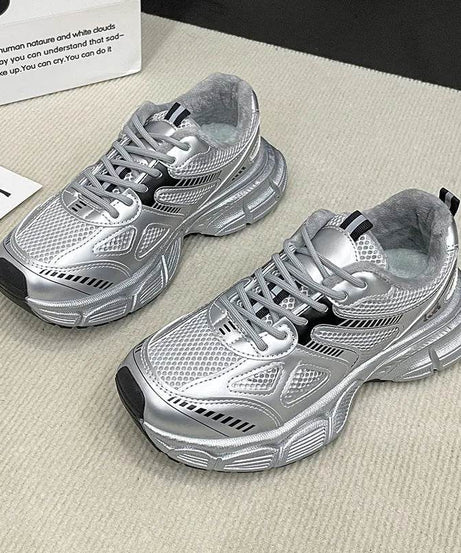 Lace Up Platform Athletic Shoes - ELY VESSA LLC
