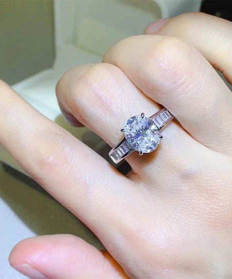 3 Carat Moissanite 925 Sterling Silver Ring - ELY VESSA LLC