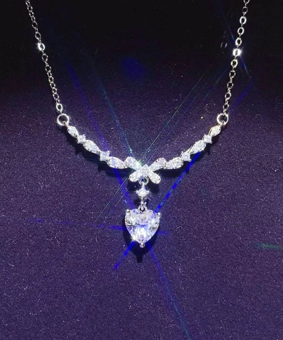 1 Carat 925 Sterling Silver Moissanite Necklace - One Size