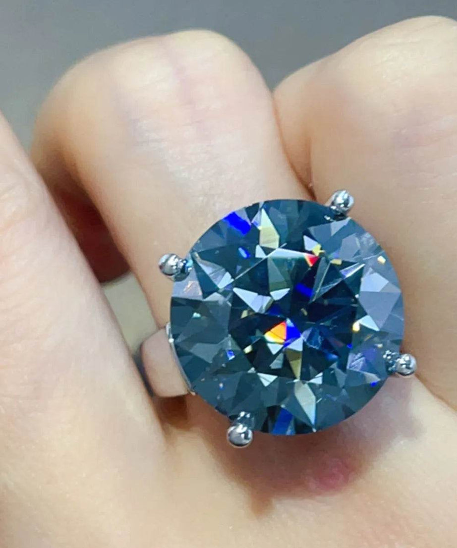 20 Carat Moissanite 925 Sterling Silver Ring - ELY VESSA LLC