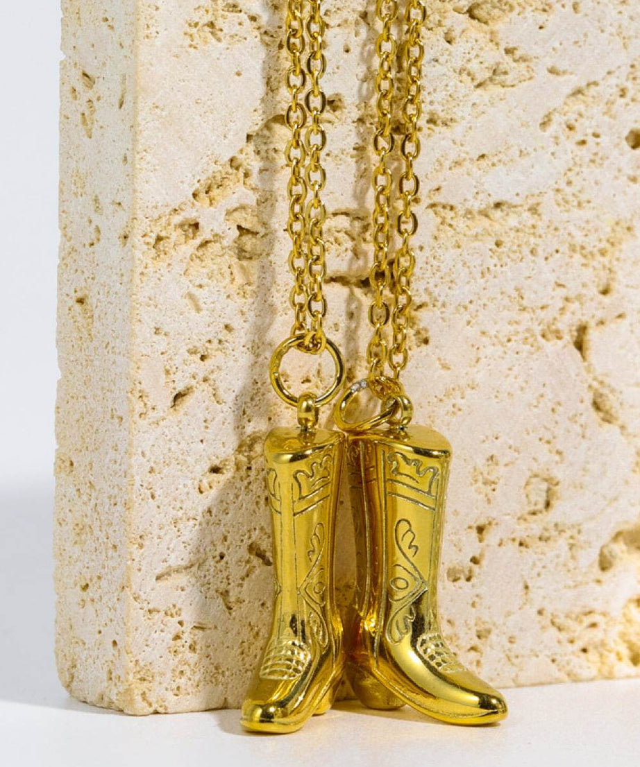 Cowboy Boot Pendant Stainless Steel Necklace - ELY VESSA LLC