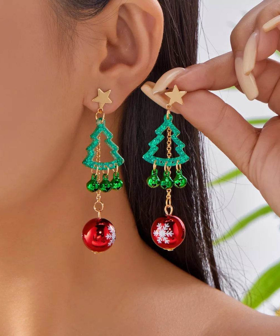 Christmas Tree Ball Drop Earrings - ELY VESSA LLC