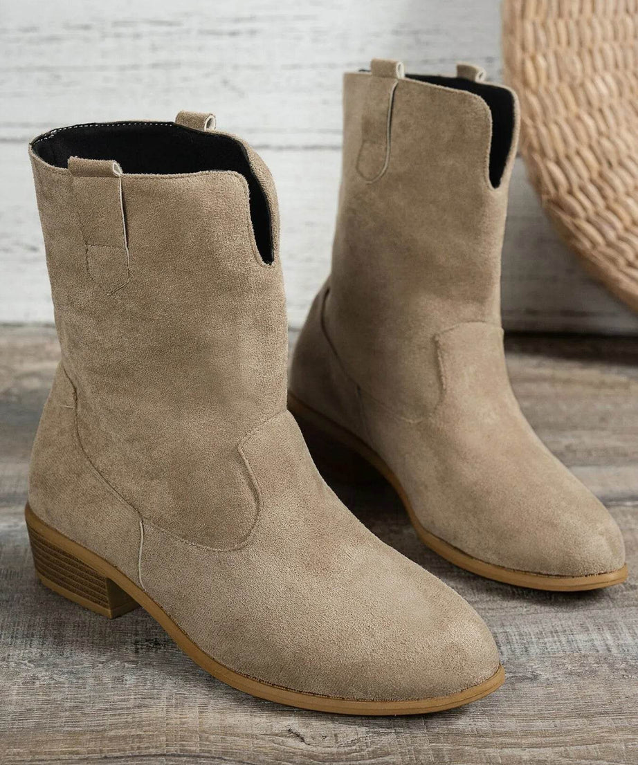 Western Style Block Heels Boots - ELY VESSA LLC