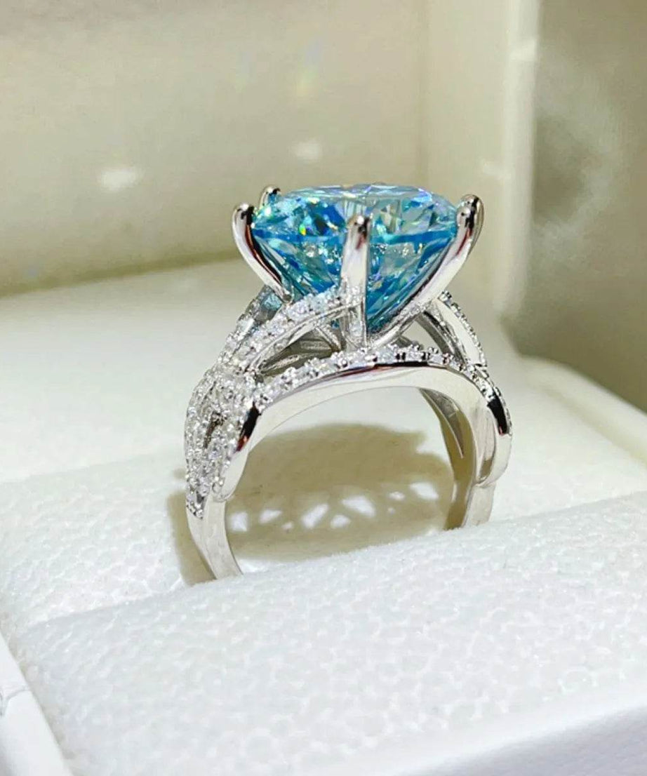 10 Carat Moissanite 925 Sterling Silver Ring - ELY VESSA LLC