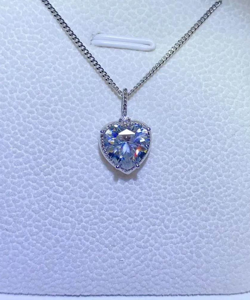 2 Carat Moissanite 925 Sterling Silver Necklace - ELY VESSA LLC