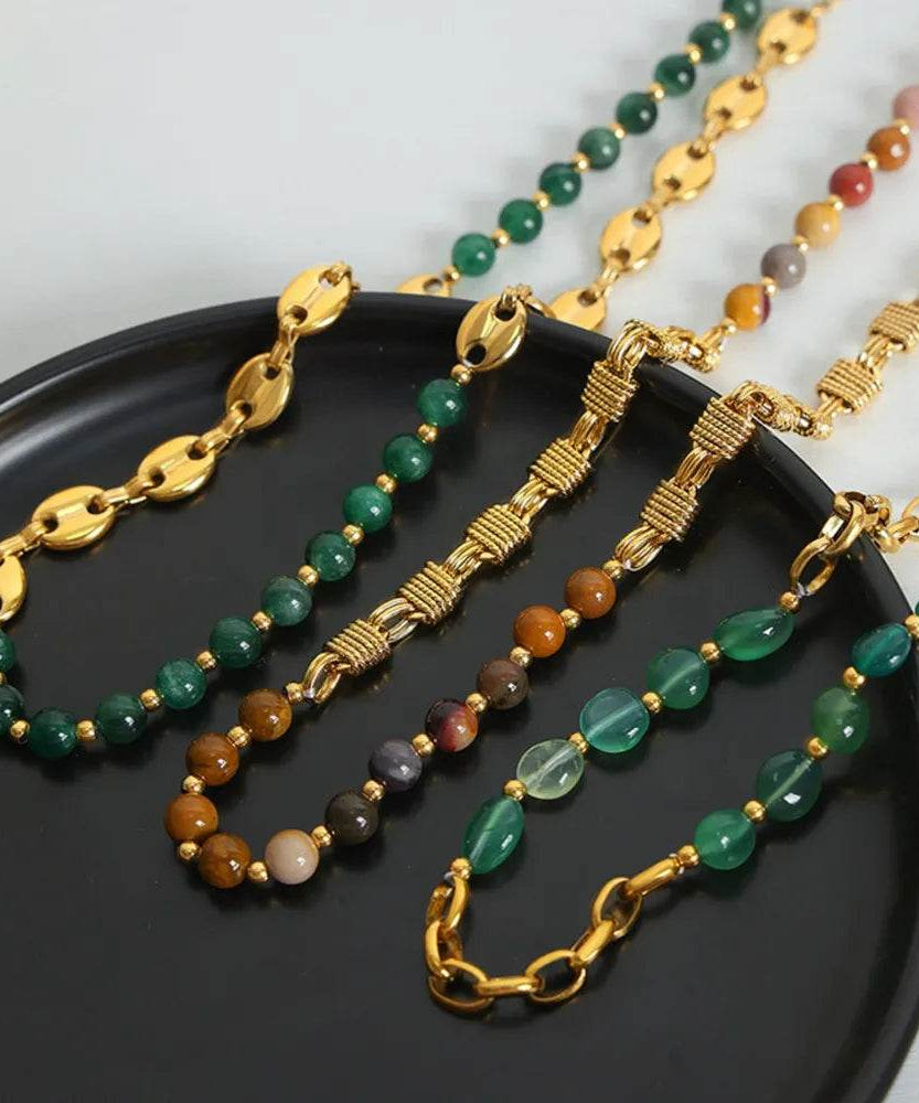 Beaded Titanium Steel Necklace - ELY VESSA LLC