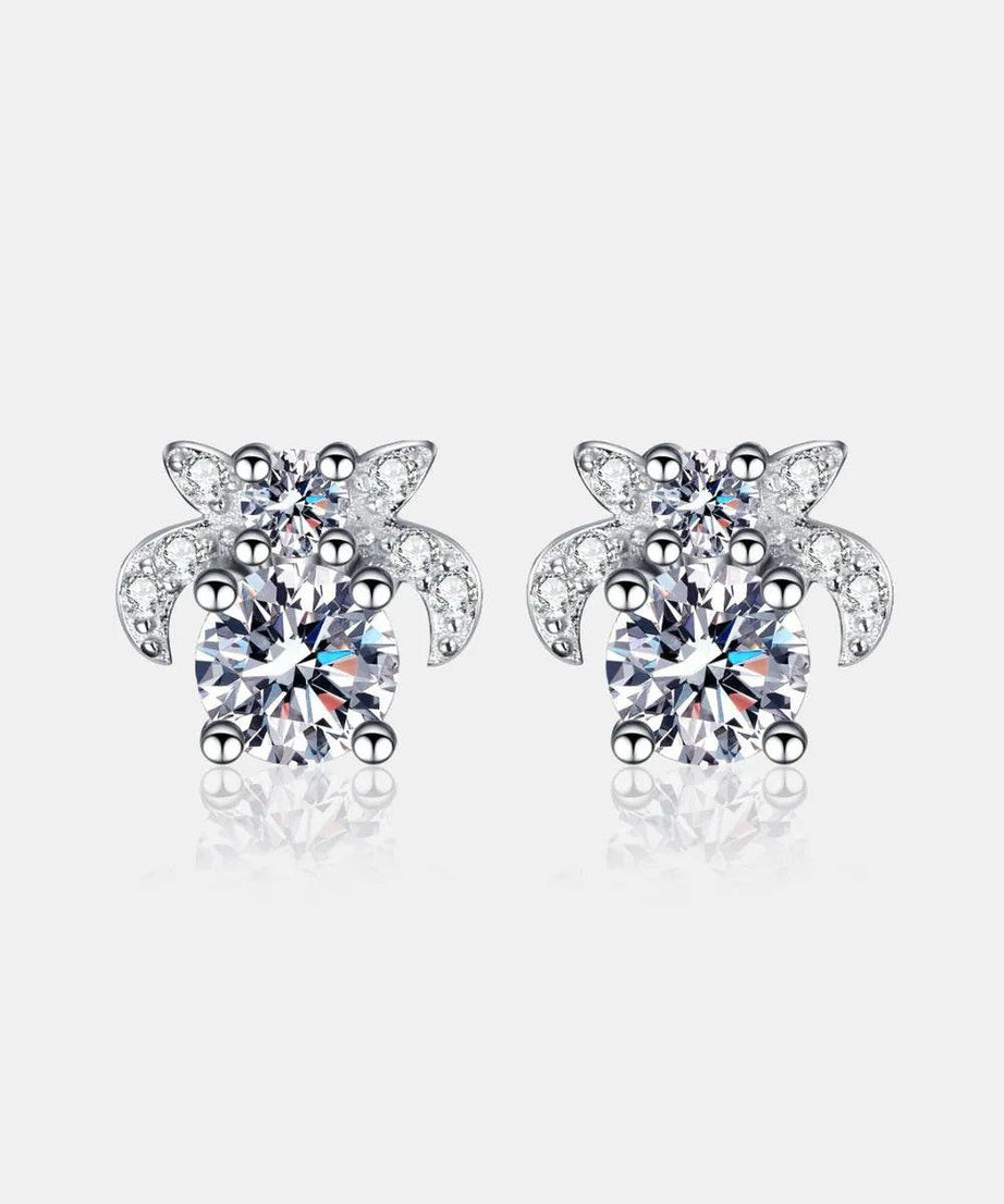 1 Carat Moissanite 925 Sterling Silver Stud Earrings - ELY VESSA LLC