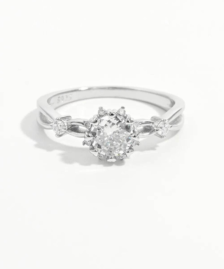 925 Sterling Silver Inlaid Zircon Ring - ELY VESSA LLC