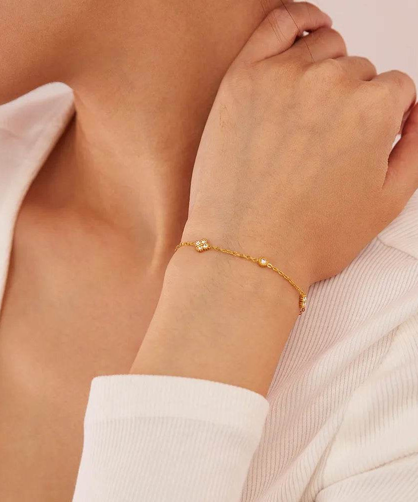 18K Gold-Plated Titanium Steel Inlaid Zircon Bracelet - ELY VESSA LLC