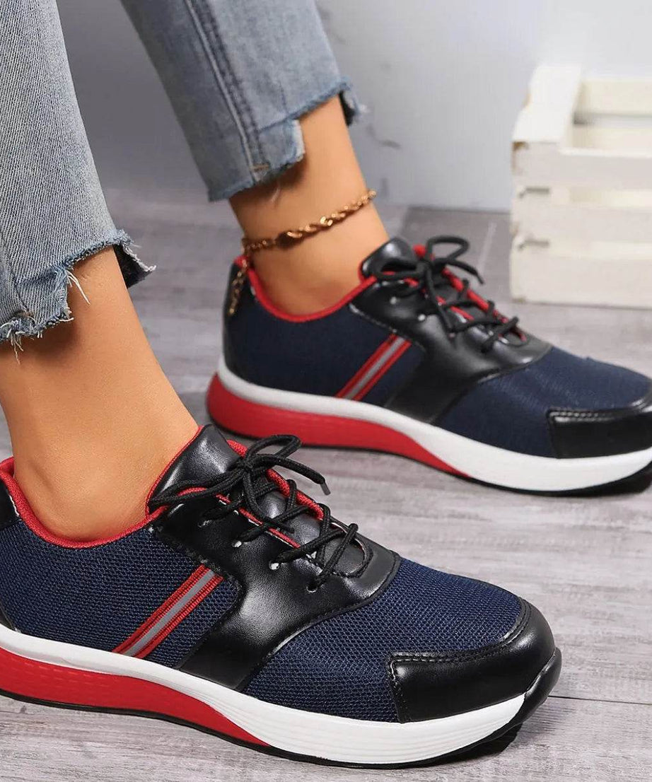 Round Toe Platform Sneakers - ELY VESSA LLC