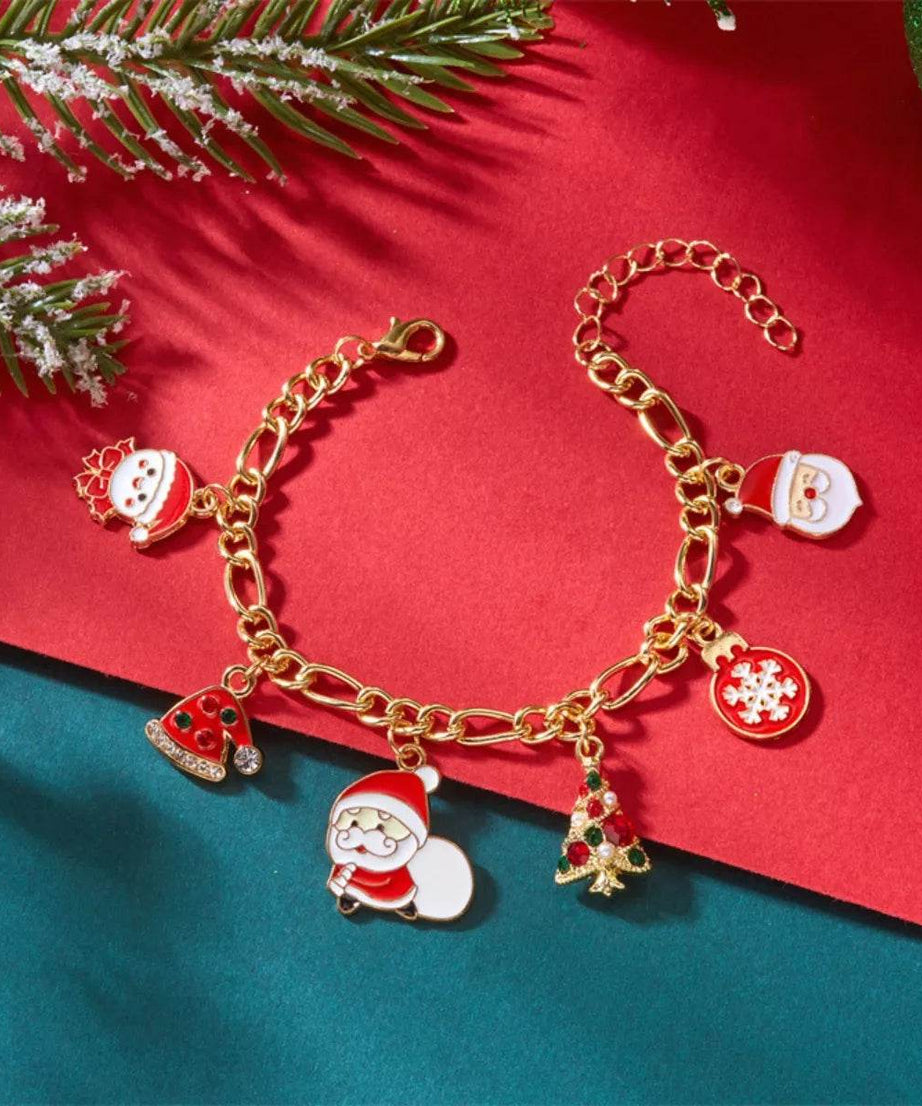 Christmas 18K Gold-Plated Charm Bracelet - ELY VESSA LLC