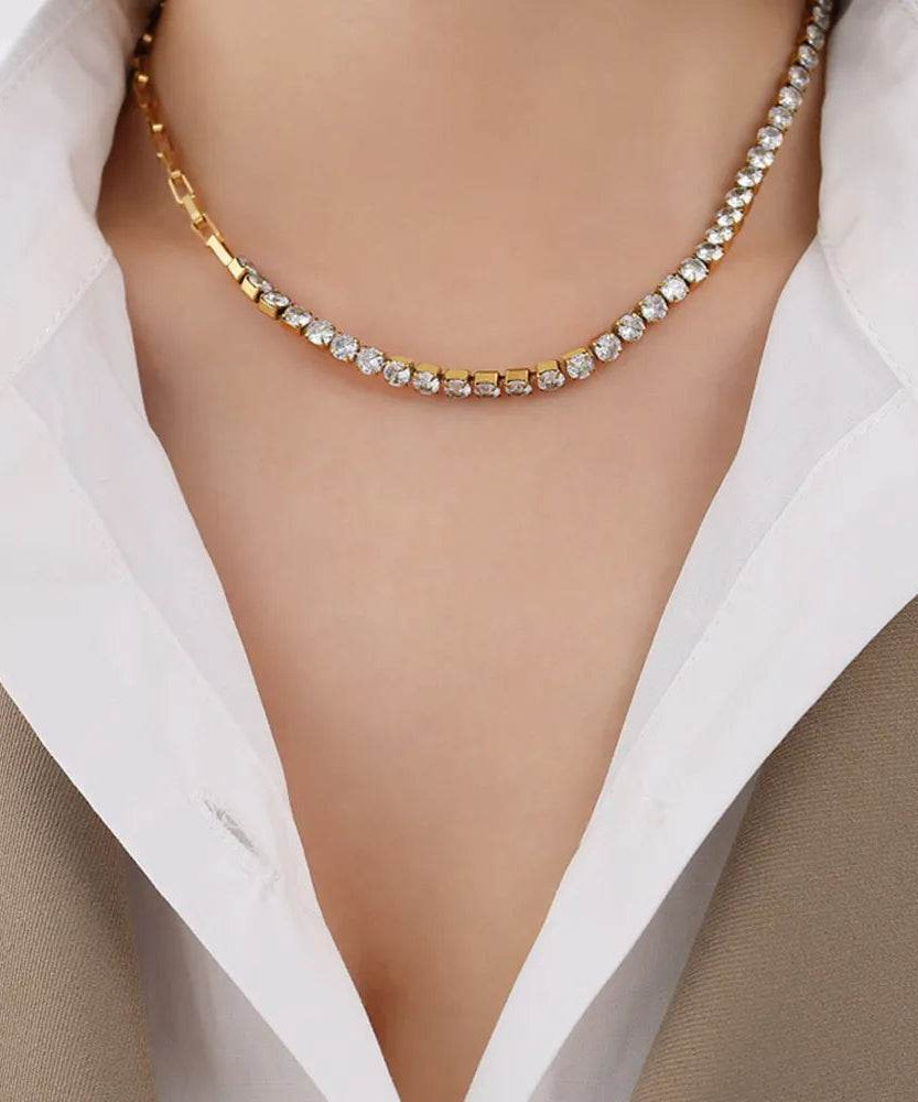 Zircon Titanium Steel Necklace - ELY VESSA LLC