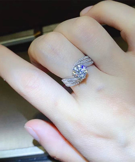 1 Carat Moissanite 925 Sterling Silver Ring - ELY VESSA LLC