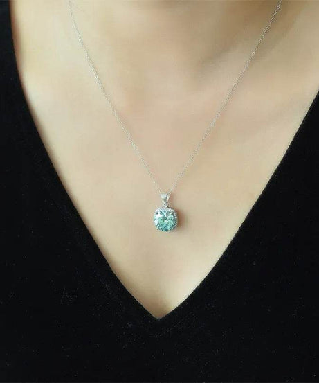 5 Carat Moissanite 925 Sterling Silver Pendant Necklace - ELY VESSA LLC