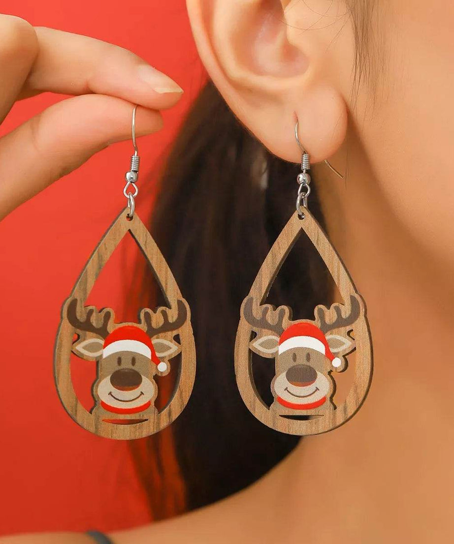 Christmas Reindeer Teardrop Dangle Earrings - ELY VESSA LLC