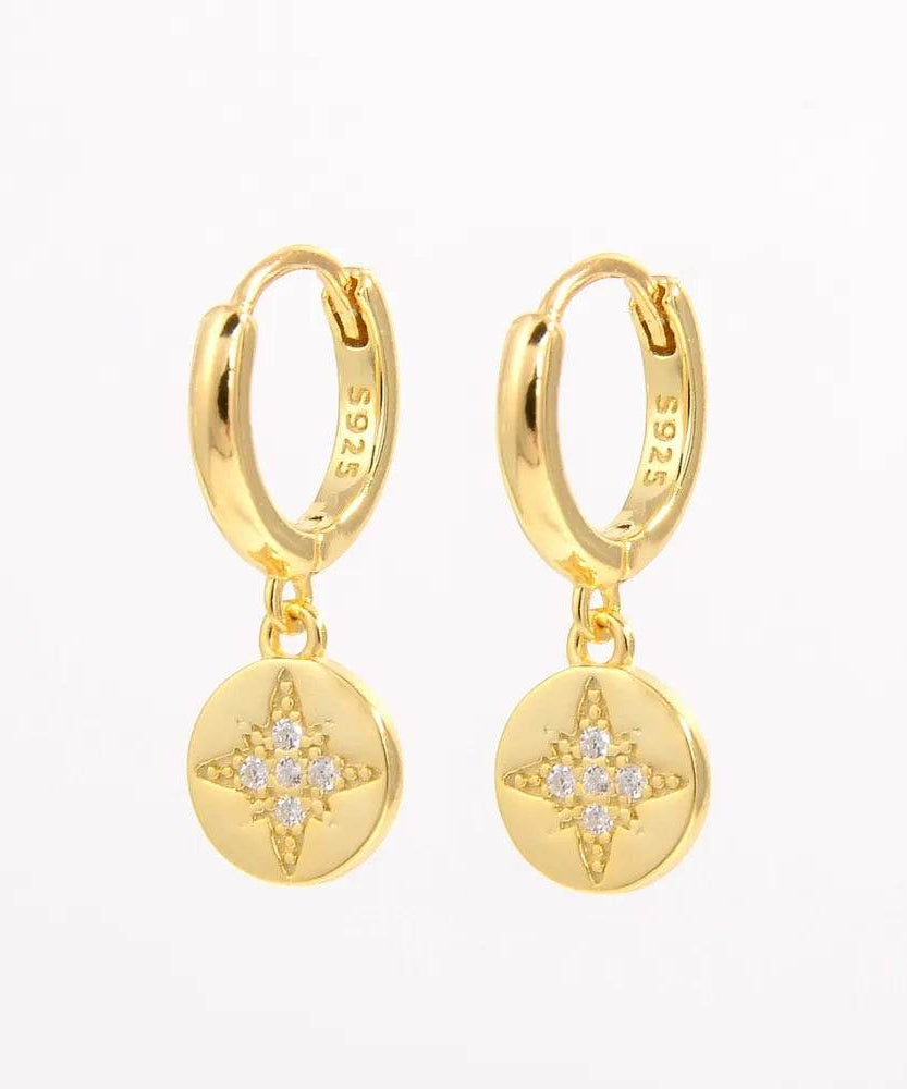 925 Sterling Silver Inlaid Zircon Earrings - ELY VESSA LLC