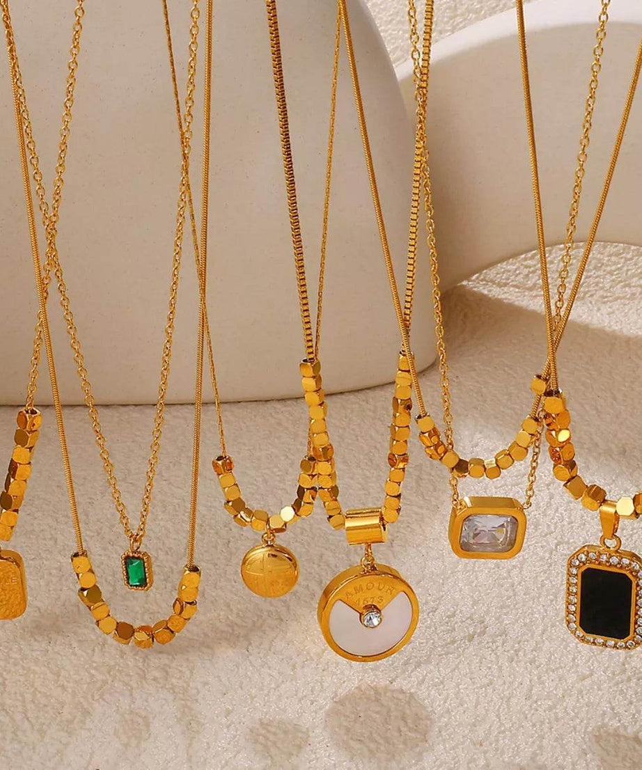 18K Gold-Plated Pendant Necklace - ELY VESSA LLC