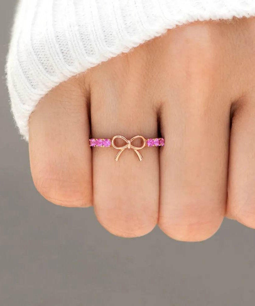 925 Sterling Silver Bow Ring - ELY VESSA LLC