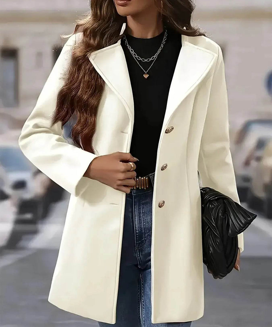 Single-Breasted Longline Blazer Coat - ELY VESSA LLC