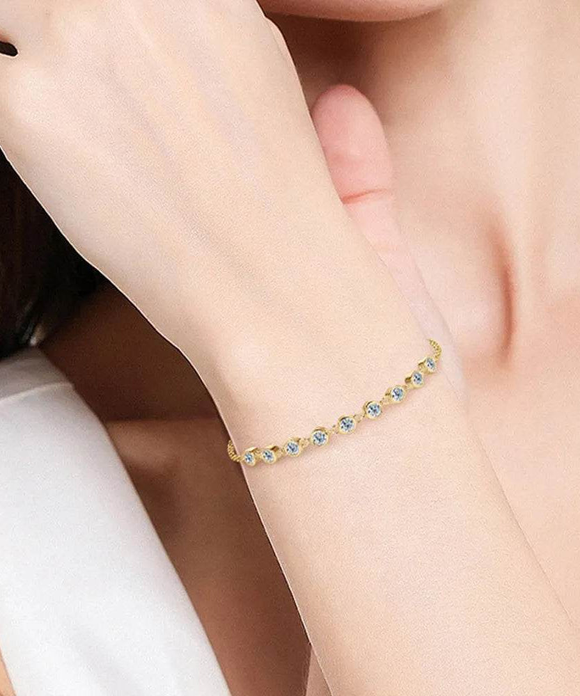 Inlaid Moissanite 925 Sterling Silver Bracelet - ELY VESSA LLC