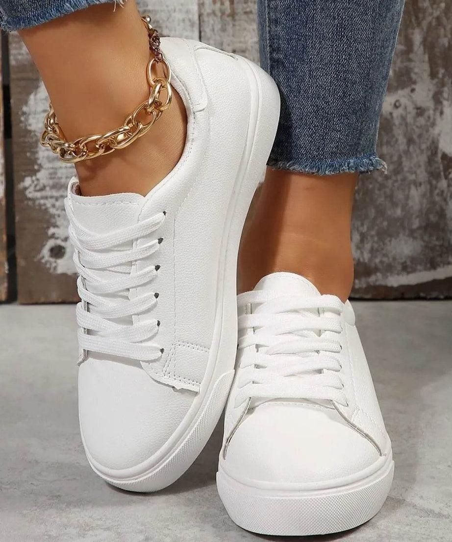 Round Toe Platform Sneakers - ELY VESSA LLC