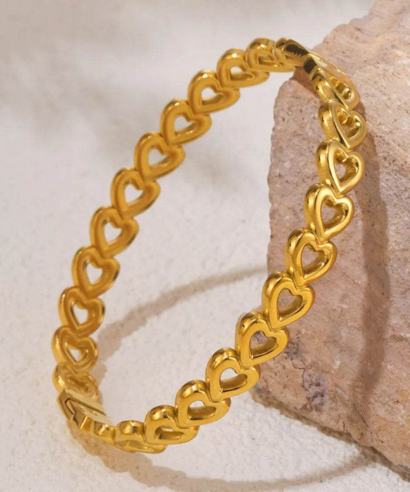 18K Gold-Plated Stainless Steel Heart Bracelet - ELY VESSA LLC