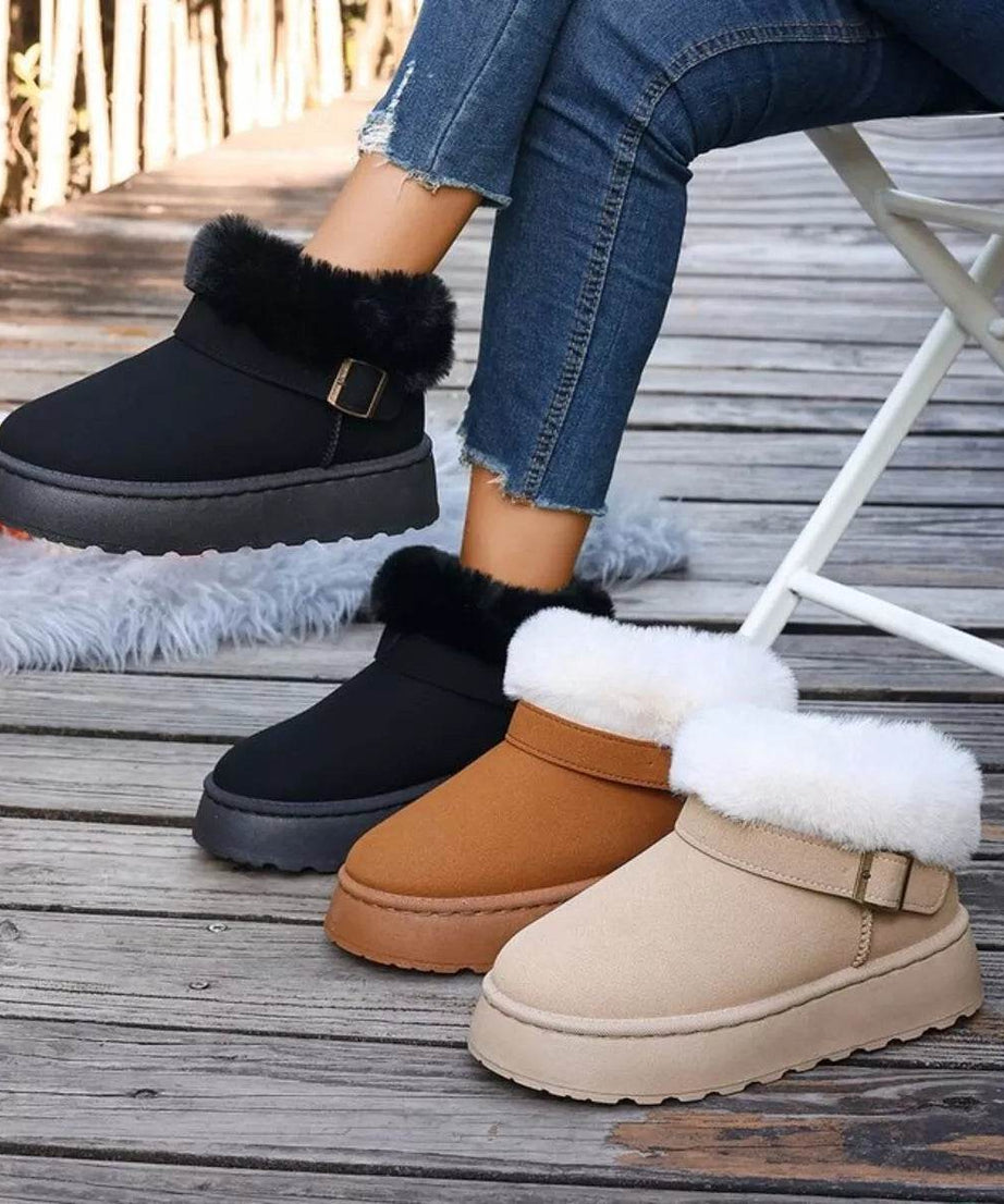 Round Toe Platform Boots - ELY VESSA LLC