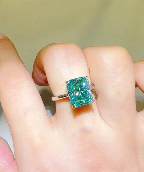 2 Carat 925 Sterling Silver Moissanite Rectangle Shape Ring - ELY VESSA LLC