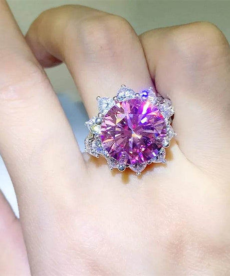 10 Carat Moissanite Zircon 925 Sterling Silver Ring - ELY VESSA LLC