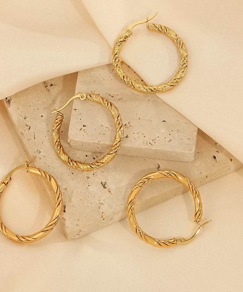18K Gold-Plated Hoop Earrings - ELY VESSA LLC