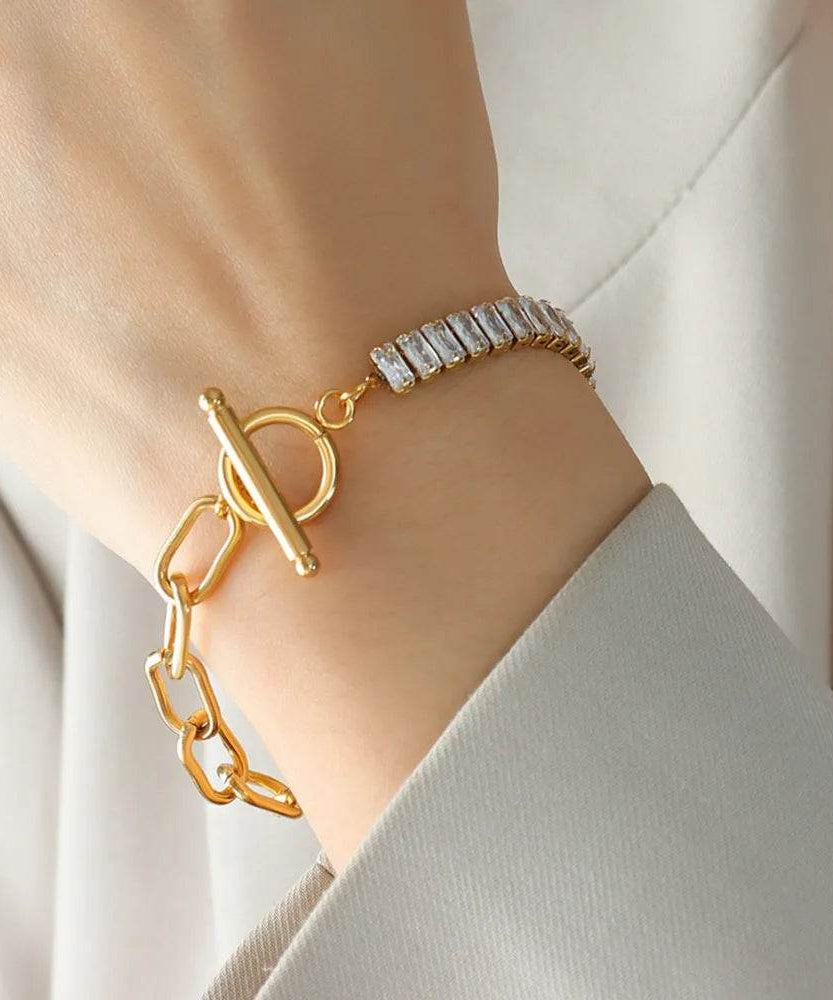 Zircon Titanium Steel Closure Bracelet - ELY VESSA LLC