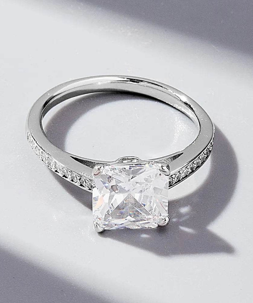925 Sterling Silver Zircon Ring - ELY VESSA LLC