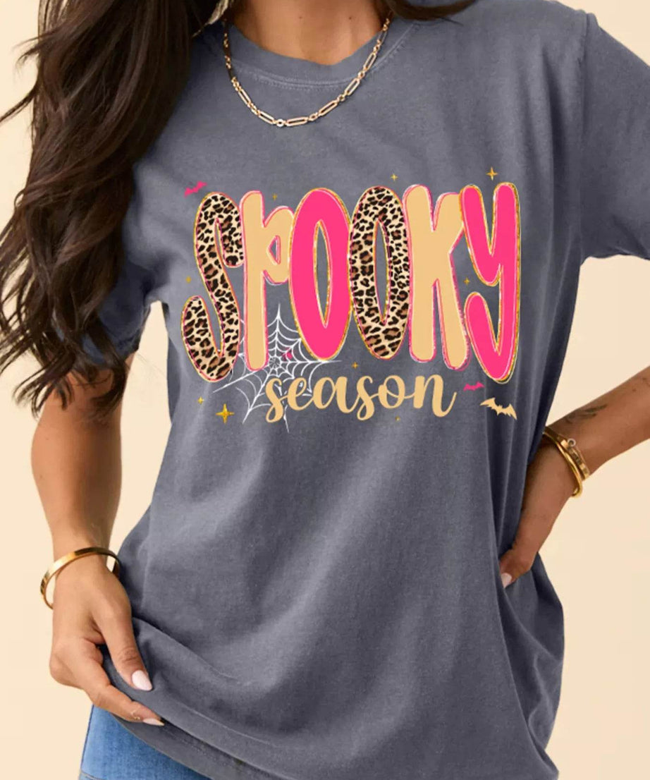 Full Size Spooky Season Halloween Graphic T-Shirt Plus Size - ELY VESSA LLC