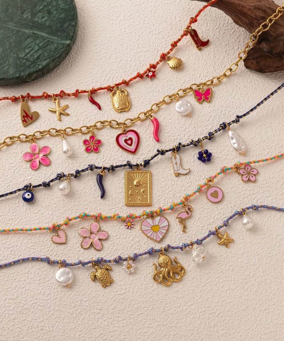 18K Gold-Plated Stainless Steel Charm Necklace - ELY VESSA LLC