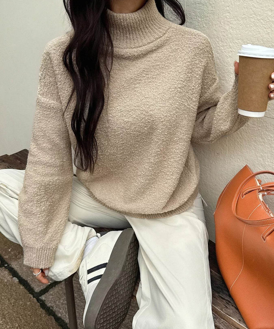 Turtleneck Long Sleeve Sweater - ELY VESSA LLC