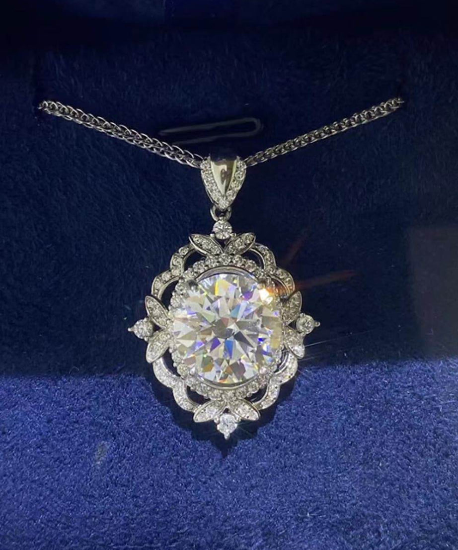 5 Carat Moissanite 925 Sterling Silver Necklace - ELY VESSA LLC