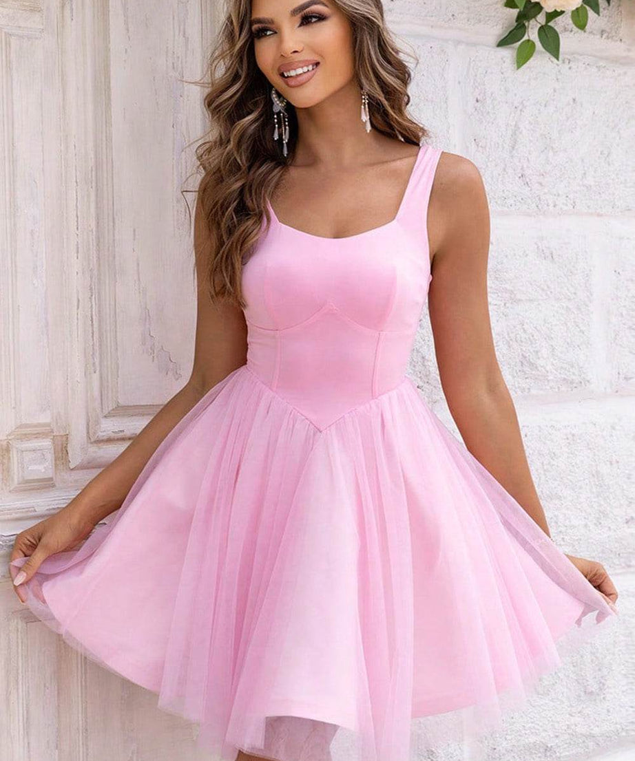 Wide Strap Mesh Dress - ELY VESSA LLC