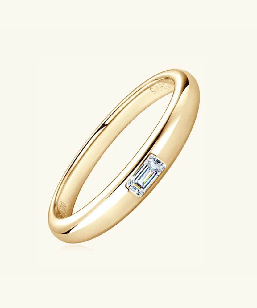 925 Sterling Silver Inlaid Moissanite Ring - ELY VESSA LLC