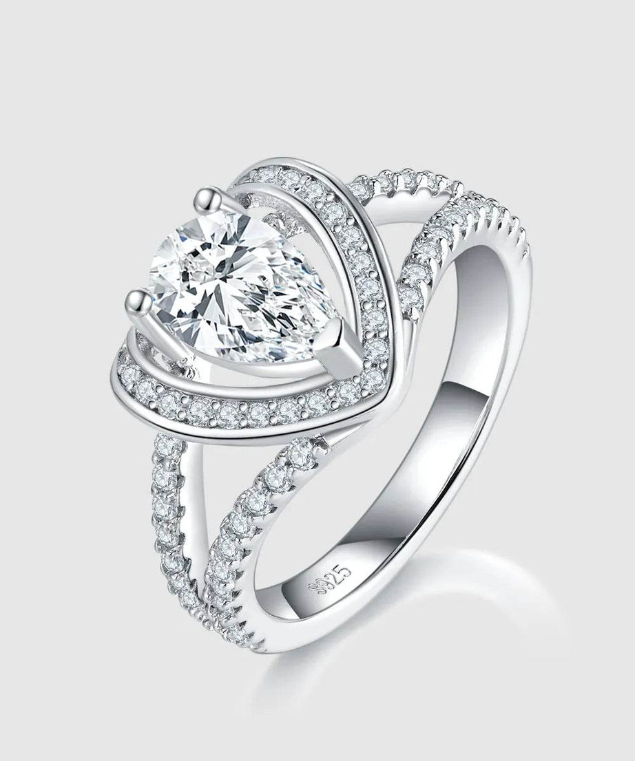 1 Carat Moissanite 925 Sterling Silver Heart Ring - ELY VESSA LLC