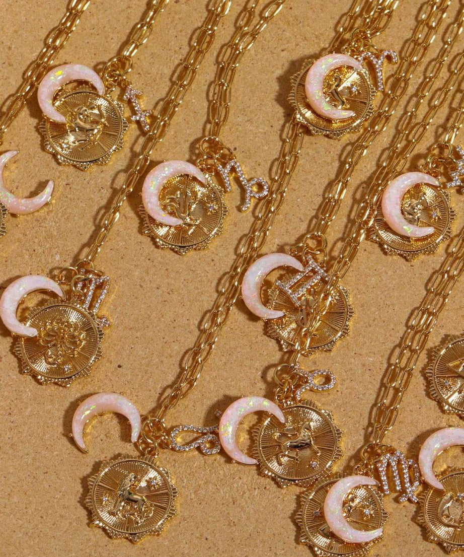 Constellation and Moon Pendant Copper Necklace - ELY VESSA LLC