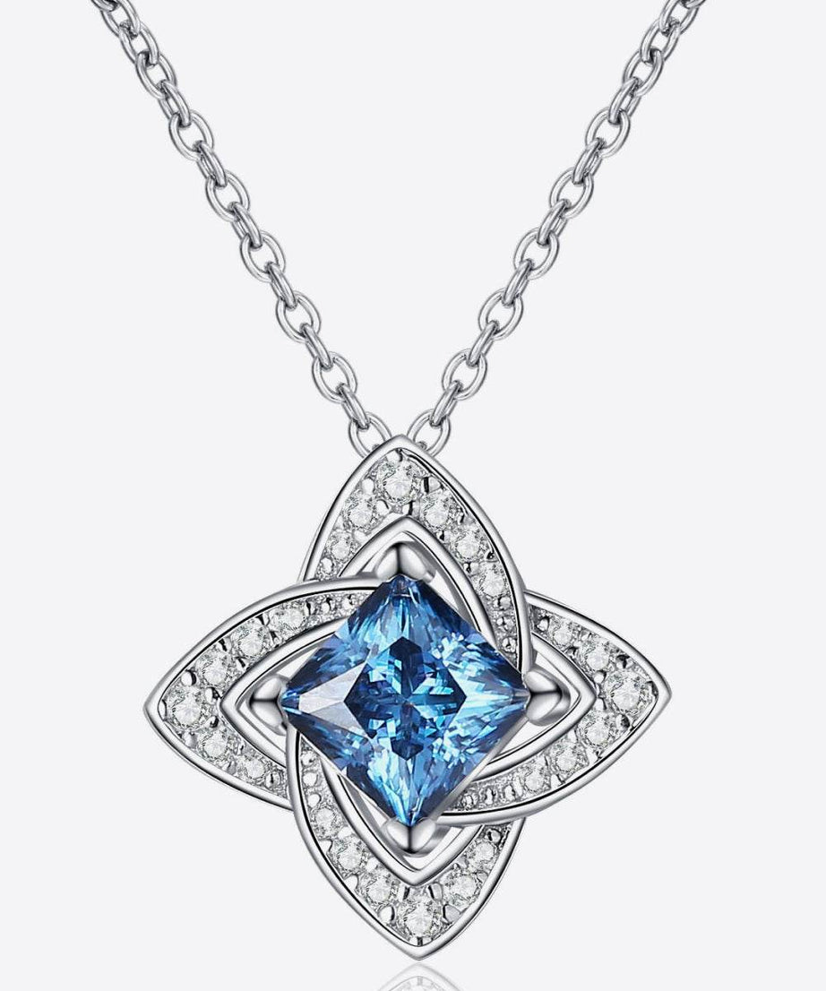 1 Carat Moissanite Floral Pendant Necklace - ELY VESSA LLC