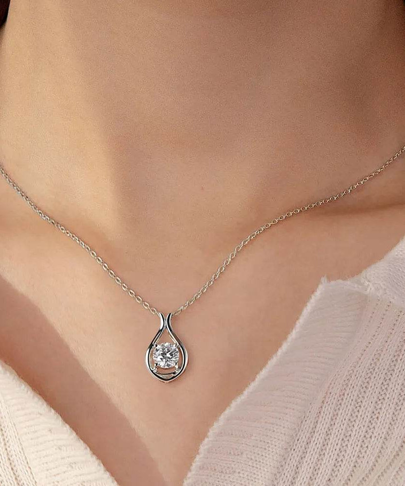 2 Carat Moissanite 925 Sterling Silver Pendant Necklace - ELY VESSA LLC