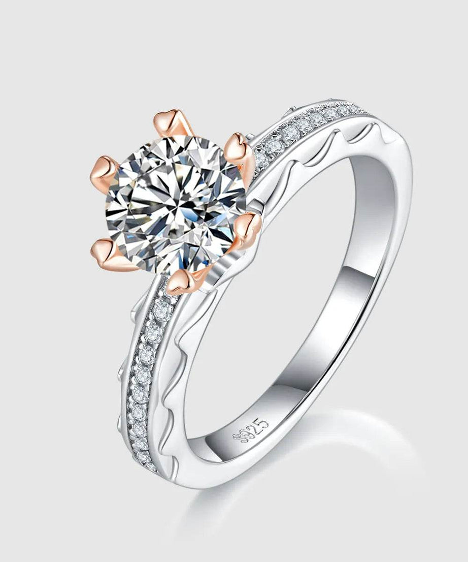 1 Carat Moissanite 925 Sterling Silver Ring - ELY VESSA LLC