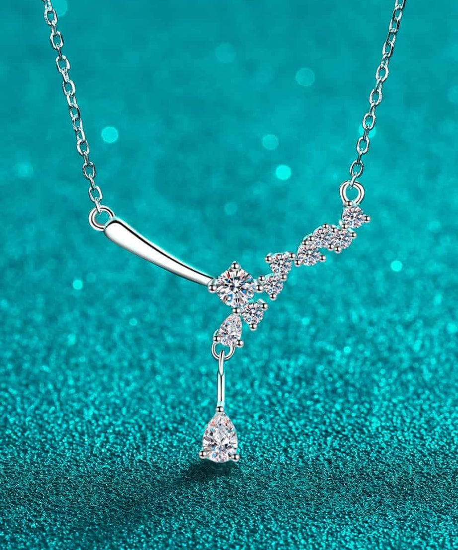 1 Carat Moissanite 925 Sterling Silver Necklace - ELY VESSA LLC