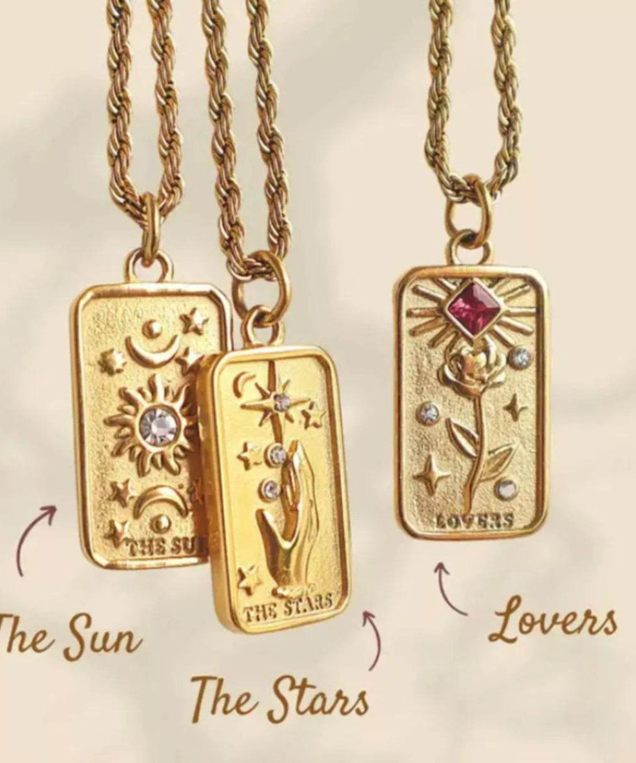 18K Gold-Plated Tarot Card Necklace - ELY VESSA LLC