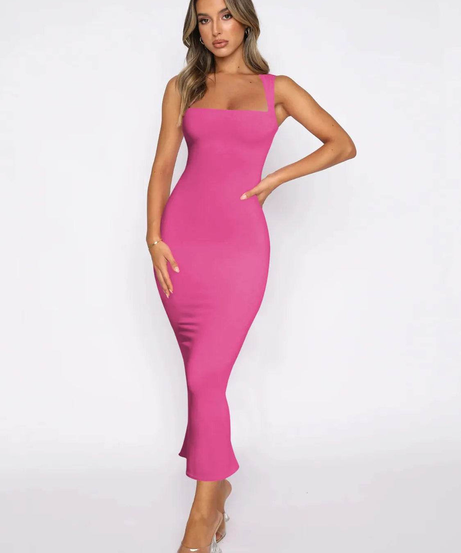Slit Back Sleeveless Maxi Tank Dress - ELY VESSA LLC