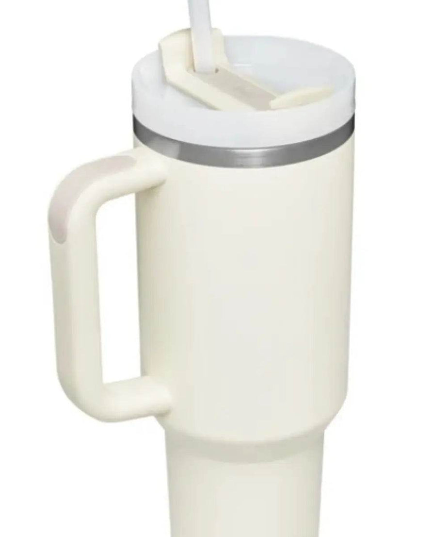 Stainless Steel Tumbler with Upgraded Handle and Straw - ELY VESSA LLC