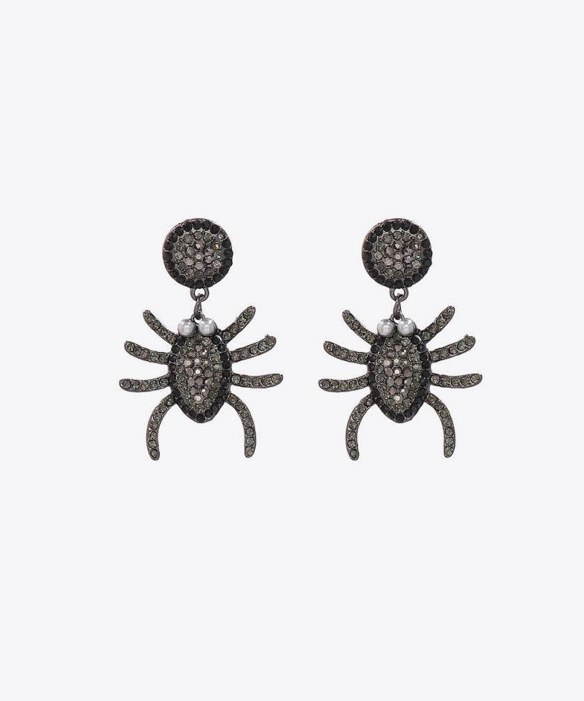 Spider Rhinestone Alloy Earrings - ELY VESSA LLC