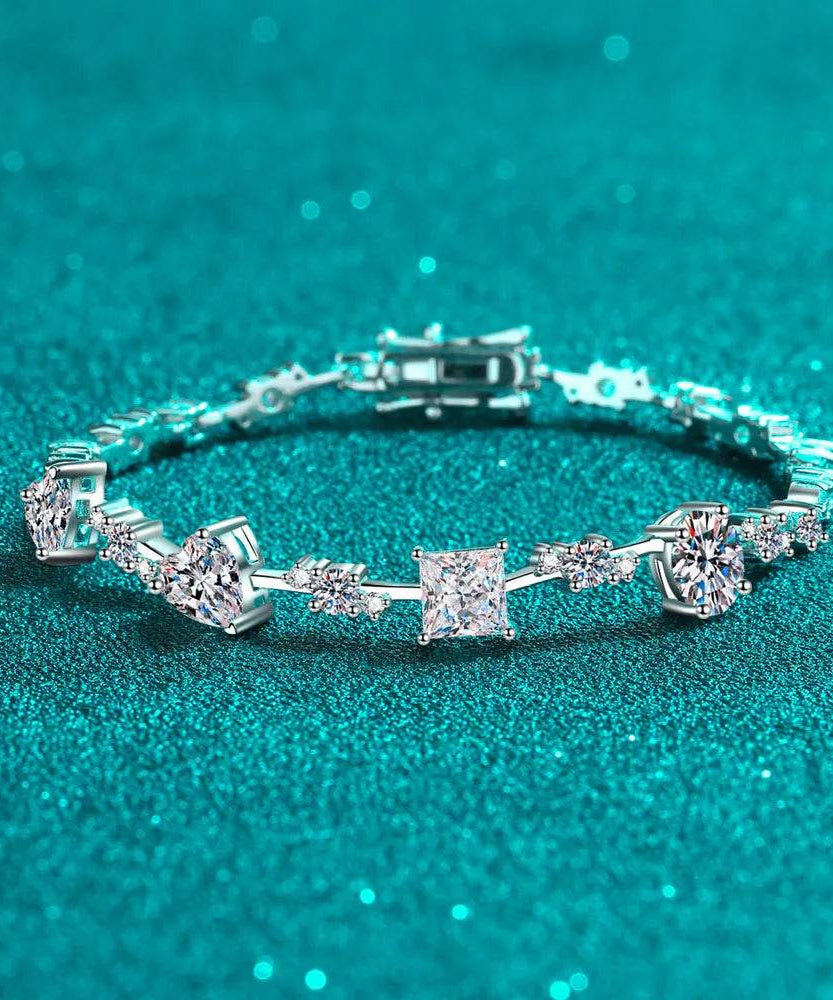6.2 Carat Moissanite 925 Sterling Silver Bracelet - ELY VESSA LLC