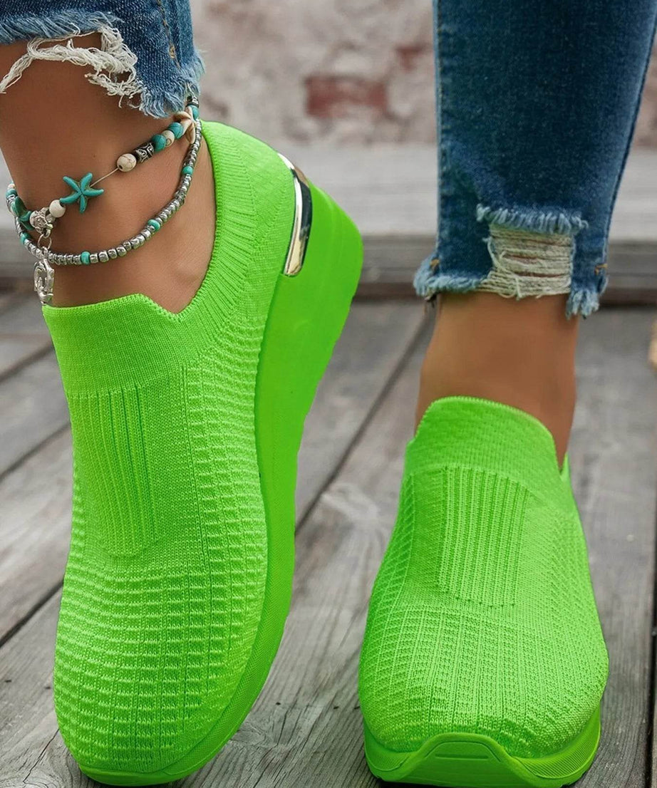 Round Toe Wedge Sneakers - ELY VESSA LLC